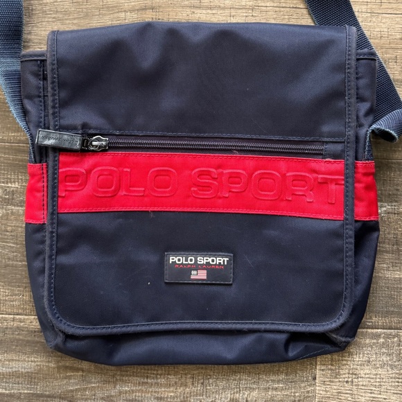 Vintage polo sport crossbag navy blue red - Picture 3 of 6